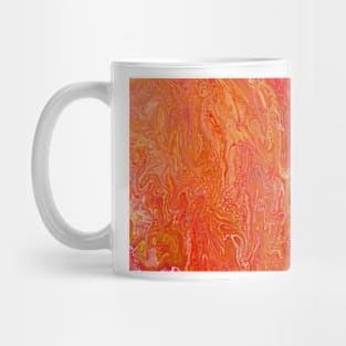 Paint pour in orange, red and yellow Mug